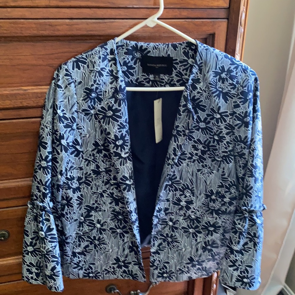 NWT navy and white floral Banana Republic jacket